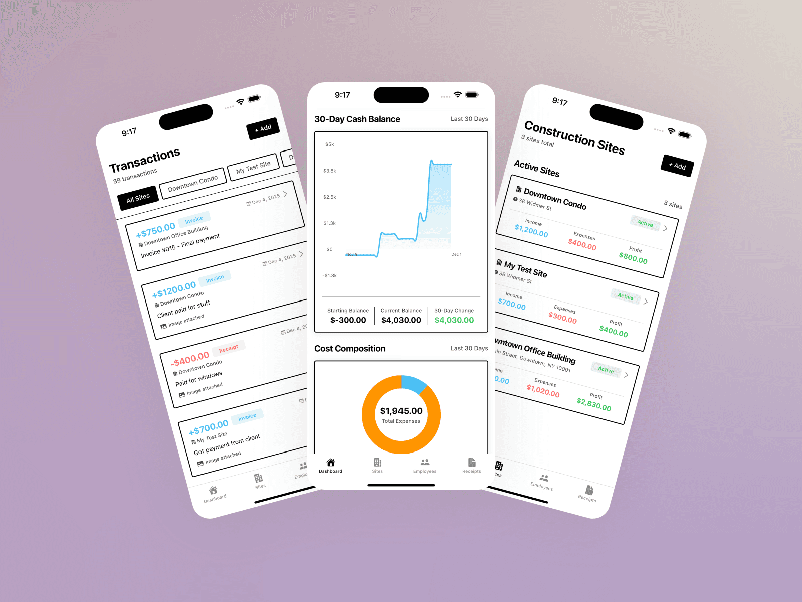 Kore Construction Management Dashboard